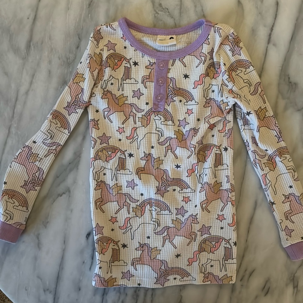 Unicorn Pajamas with glitter metallic wings size 8